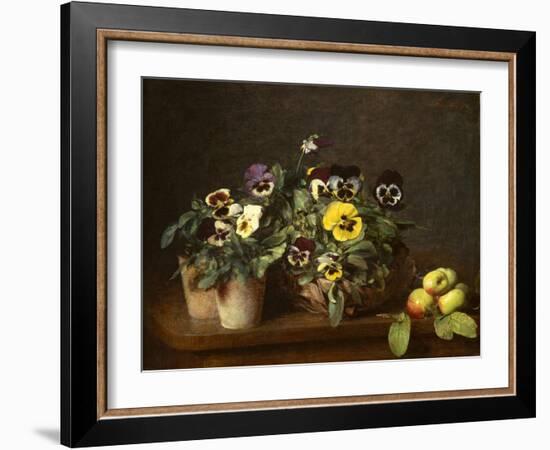 Still Life with Pansies, 1874-Ignace Henri Jean Fantin-Latour-Framed Giclee Print