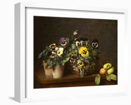 Still Life with Pansies, 1874-Ignace Henri Jean Fantin-Latour-Framed Giclee Print