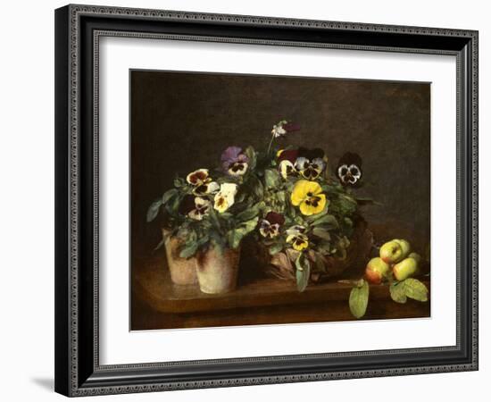 Still Life with Pansies, 1874-Ignace Henri Jean Fantin-Latour-Framed Giclee Print