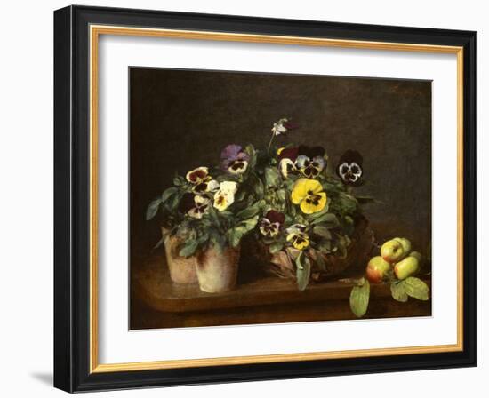 Still Life with Pansies, 1874-Ignace Henri Jean Fantin-Latour-Framed Giclee Print