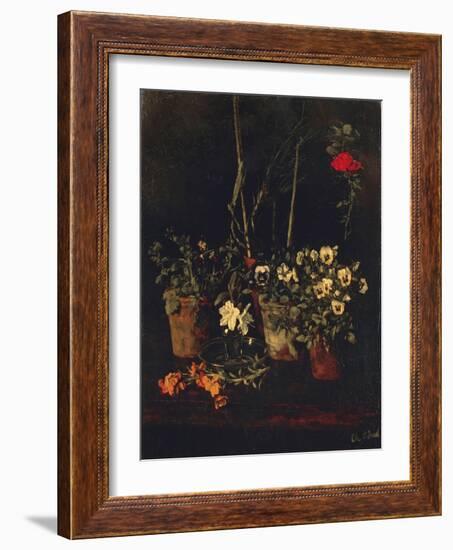 Still Life with Pansies-Carl Schuch-Framed Giclee Print