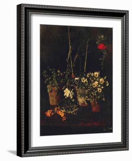 Still Life with Pansies-Carl Schuch-Framed Giclee Print