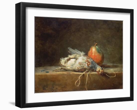 Still Life with Partridge and Pear, 1748-Jean-Baptiste Simeon Chardin-Framed Giclee Print