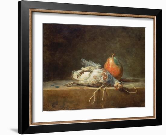 Still Life with Partridge and Pear, 1748-Jean-Baptiste Simeon Chardin-Framed Giclee Print