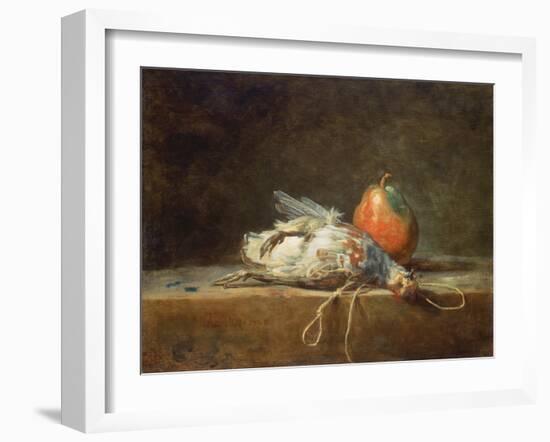 Still Life with Partridge and Pear, 1748-Jean-Baptiste Simeon Chardin-Framed Giclee Print