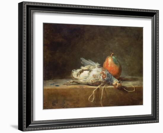 Still Life with Partridge and Pear, 1748-Jean-Baptiste Simeon Chardin-Framed Giclee Print