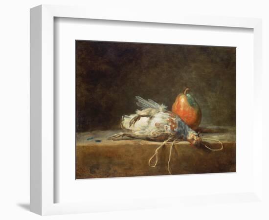 Still Life with Partridge and Pear, 1748-Jean-Baptiste Simeon Chardin-Framed Giclee Print