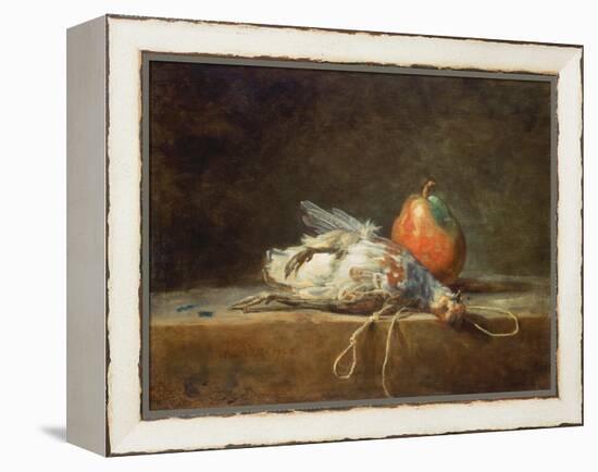 Still Life with Partridge and Pear, 1748-Jean-Baptiste Simeon Chardin-Framed Premier Image Canvas