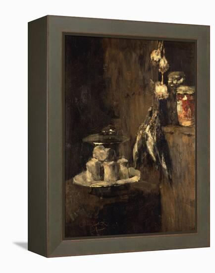 Still Life with Partridges and Cheese, after 1884-Carl Schuch-Framed Premier Image Canvas