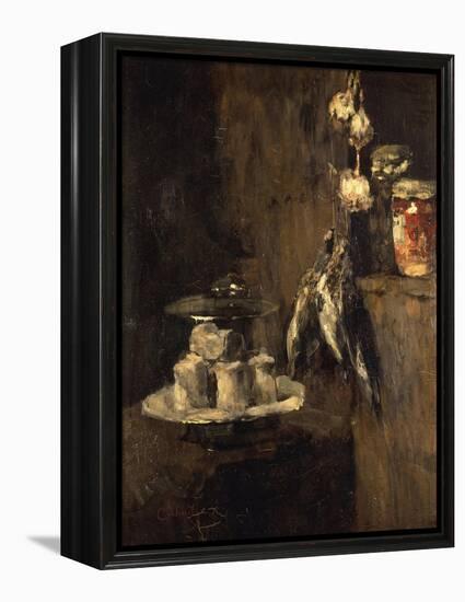 Still Life with Partridges and Cheese, after 1884-Carl Schuch-Framed Premier Image Canvas