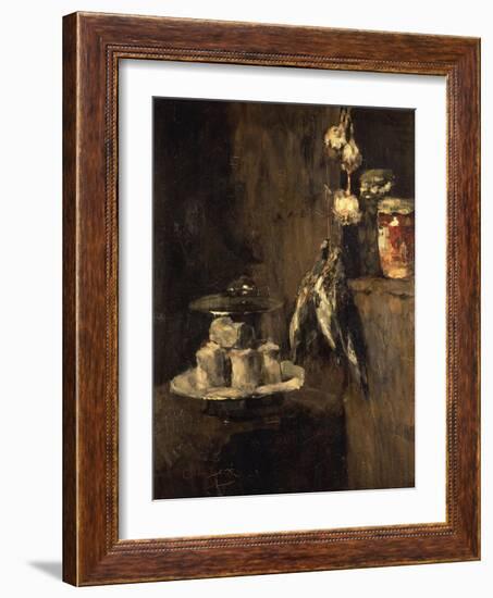 Still Life with Partridges and Cheese, after 1884-Carl Schuch-Framed Giclee Print