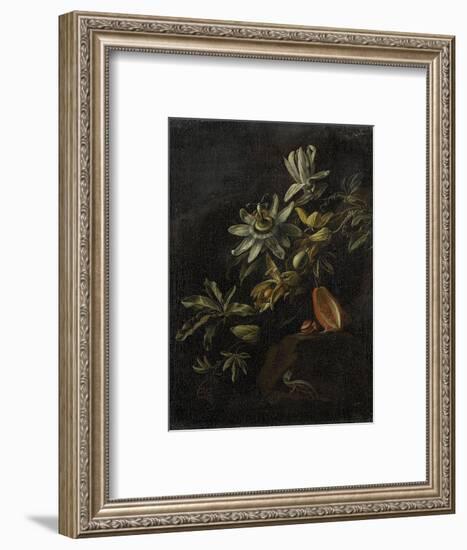 Still Life with Passionflowers-Elias Van Den Broeck-Framed Art Print