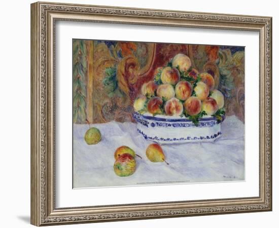 Still Life with Peaches, 1881-Pierre-Auguste Renoir-Framed Art Print