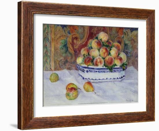 Still Life with Peaches, 1881-Pierre-Auguste Renoir-Framed Art Print