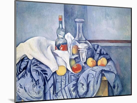 Still-Life with Peaches and Bottles-Paul Cézanne-Mounted Giclee Print