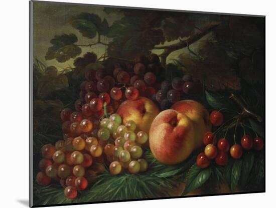 Still Life with Peaches and Grapes, 1863-Frederic Edwin Church-Mounted Giclee Print