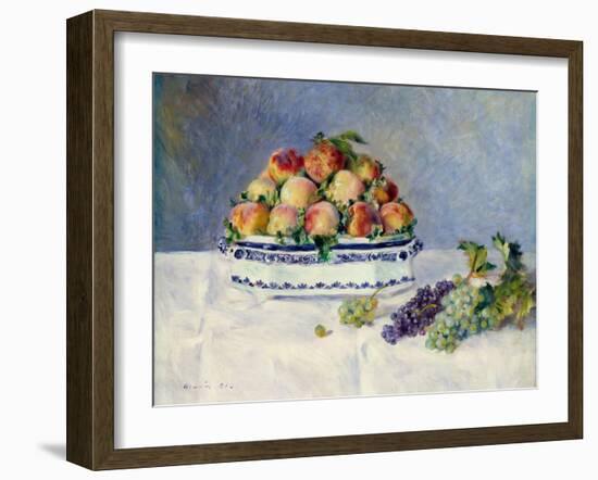 Still Life with Peaches and Grapes-Auguste Renoir-Framed Art Print