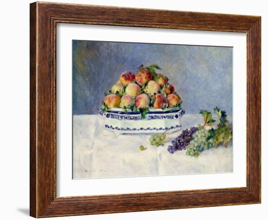 Still Life with Peaches and Grapes-Auguste Renoir-Framed Art Print
