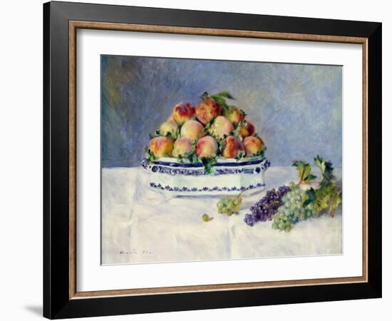 Still Life with Peaches and Grapes-Auguste Renoir-Framed Art Print