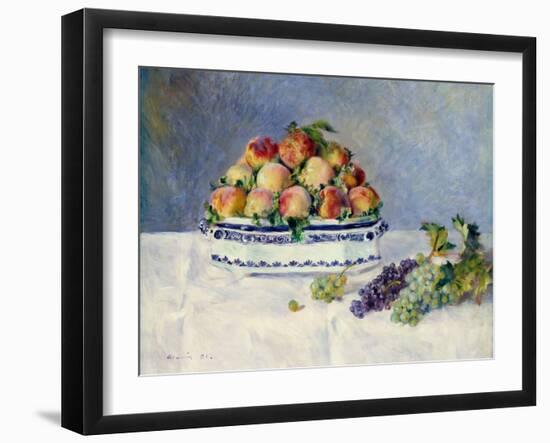 Still Life with Peaches and Grapes-Auguste Renoir-Framed Art Print