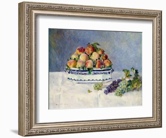 Still Life with Peaches and Grapes-Auguste Renoir-Framed Art Print