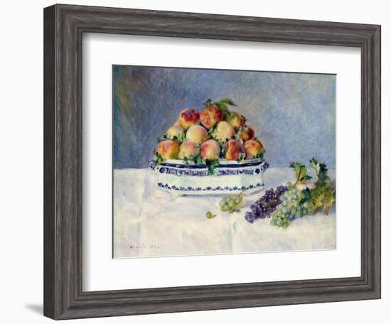 Still Life with Peaches and Grapes-Auguste Renoir-Framed Art Print