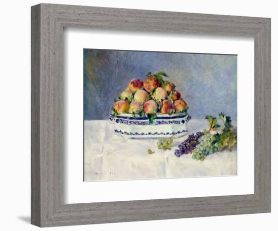 Still Life with Peaches and Grapes-Auguste Renoir-Framed Art Print