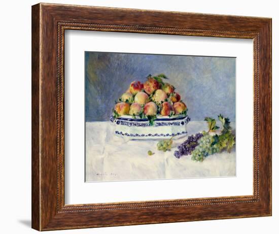 Still Life with Peaches and Grapes-Auguste Renoir-Framed Art Print