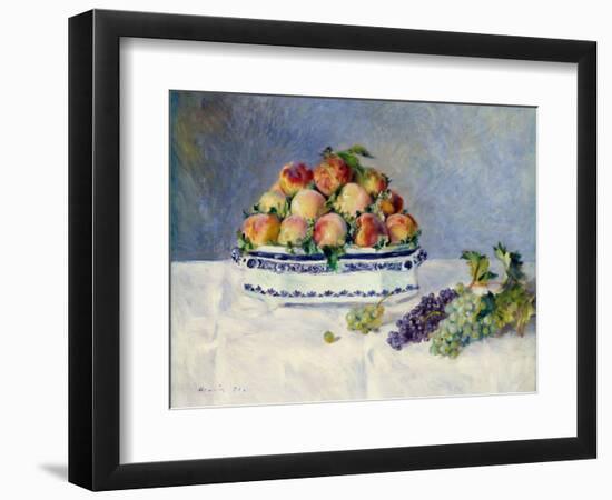 Still Life with Peaches and Grapes-Auguste Renoir-Framed Art Print