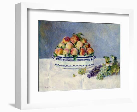 Still Life with Peaches and Grapes-Auguste Renoir-Framed Art Print