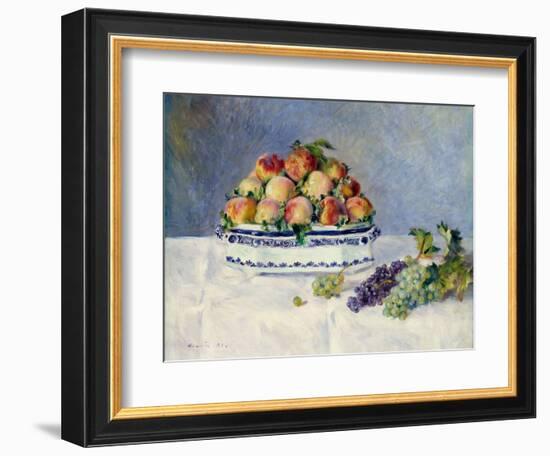 Still Life with Peaches and Grapes-Auguste Renoir-Framed Art Print
