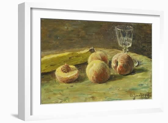 Still Life with Peaches and Wine Glass, Ca, 1890-Orneore Metelli-Framed Giclee Print