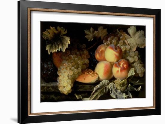 Still Life with Peaches, Melon and Grapes-Pierre Dupuis-Framed Giclee Print