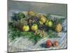 Still Life with Pears and Grapes, 1880-Claude Monet-Mounted Giclee Print