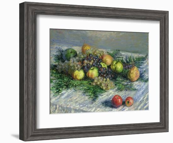 Still Life with Pears and Grapes, 1880-Claude Monet-Framed Giclee Print