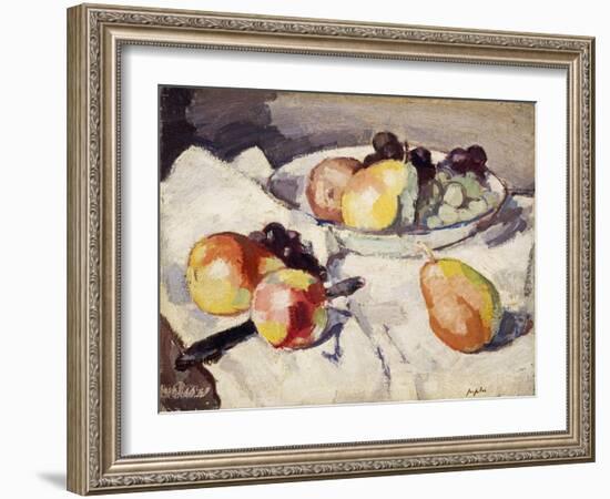 Still Life with Pears and Grapes, C.1930-Samuel John Peploe-Framed Giclee Print