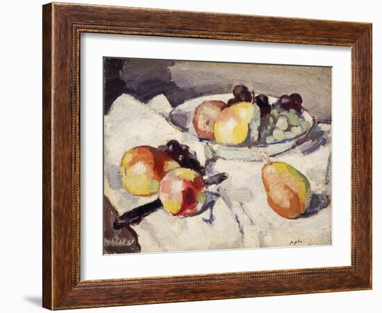 Still Life with Pears and Grapes, C.1930-Samuel John Peploe-Framed Giclee Print