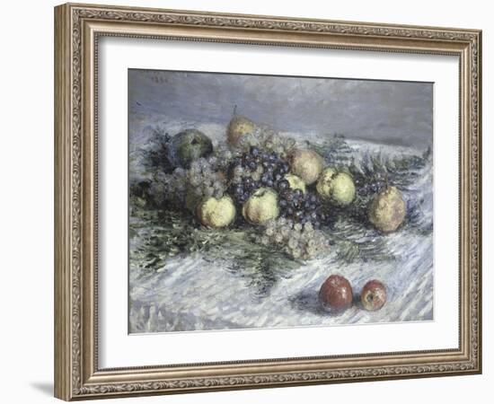 Still Life with Pears and Grapes-Claude Monet-Framed Giclee Print