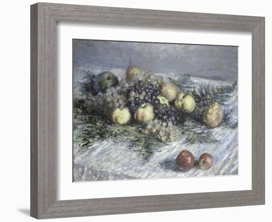 Still Life with Pears and Grapes-Claude Monet-Framed Giclee Print