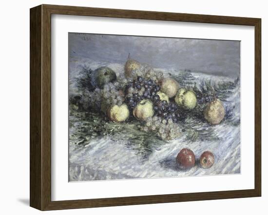 Still Life with Pears and Grapes-Claude Monet-Framed Giclee Print