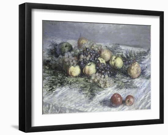 Still Life with Pears and Grapes-Claude Monet-Framed Giclee Print