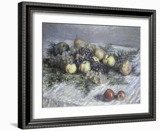 Still Life with Pears and Grapes-Claude Monet-Framed Giclee Print