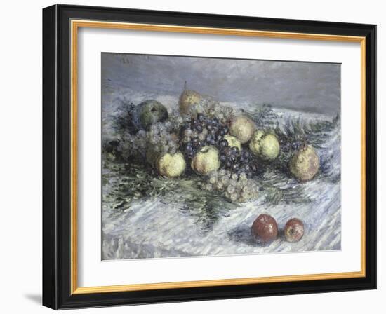 Still Life with Pears and Grapes-Claude Monet-Framed Giclee Print