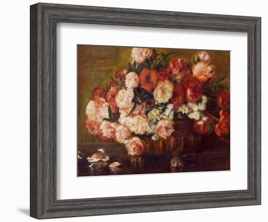 Still-Life with Peonies, 1872-Pierre-Auguste Renoir-Framed Giclee Print