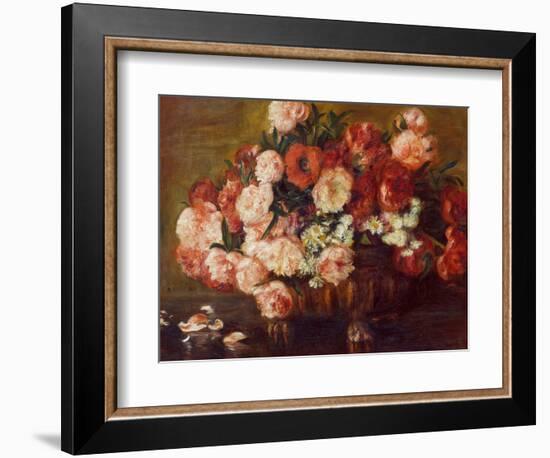 Still-Life with Peonies, 1872-Pierre-Auguste Renoir-Framed Giclee Print