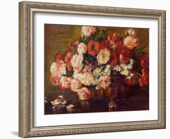 Still-Life with Peonies, 1872-Pierre-Auguste Renoir-Framed Giclee Print