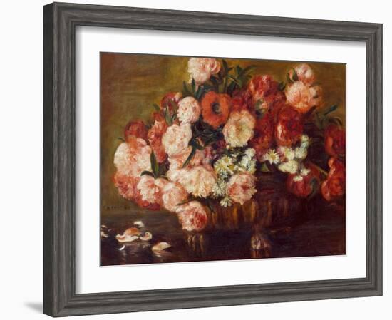 Still-Life with Peonies, 1872-Pierre-Auguste Renoir-Framed Giclee Print