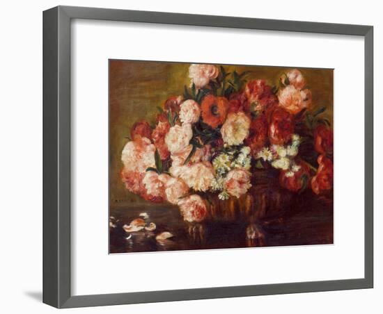 Still-Life with Peonies, 1872-Pierre-Auguste Renoir-Framed Giclee Print