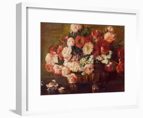 Still-Life with Peonies, 1872-Pierre-Auguste Renoir-Framed Giclee Print