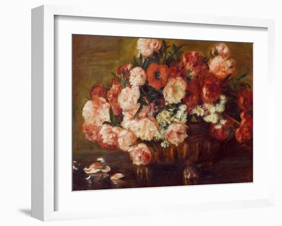 Still-Life with Peonies, 1872-Pierre-Auguste Renoir-Framed Giclee Print